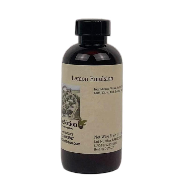 OliveNation 4 oz Lemon Emulsion for Baking, Water Soluble, Kosher, Gluten Free, Vegan