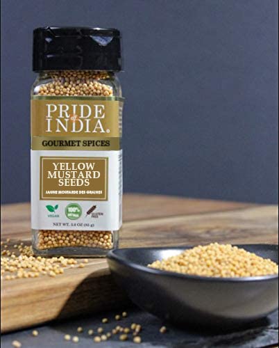 PACK 6 2.8 oz. Pride of India - of - Yellow Mustard Seed Whole Pungent & Aromatic Gourmet Indian Spice Add