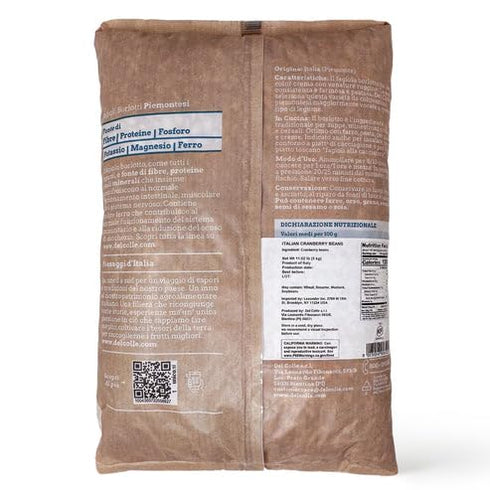 Del Colle 11 LBS (5 (Pack 1) Piemonte Cranberry Beans, kg) Fagioli Italiani Borlotti. Good Source of Fiber