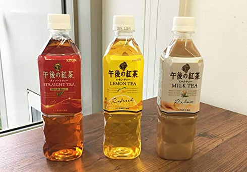 Kirin 16.9 fl.oz. (500ml) Sets 6) Afternoon Tea Straight, Lemon, Milk - Three Each of Two (Total of - Product of Japan