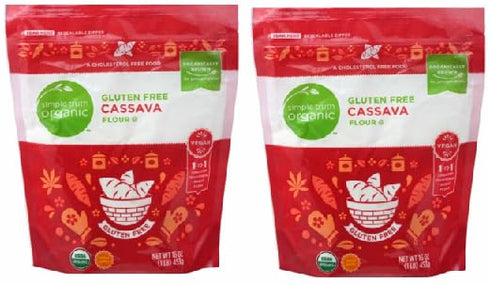 Generic Organic and Gluten Free Cassava Flour (2 Bags, 1 Pound each)