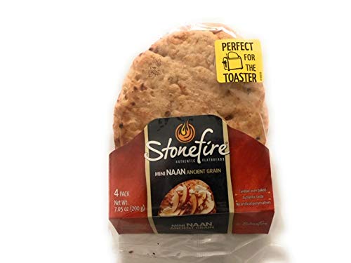 Stonefire Mini Naan Flatbreads, Ancient Grain (Pack Of 3) 12 Flatbreads Total.