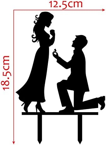 Propose Funny Love Couple Wedding Cake Topper for Engagement and Bridal Shower Decoration