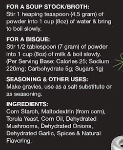 Vogue Cuisine Mushroom Soup & Seasoning Base, Low Sodium & Gluten Free, 12 oz