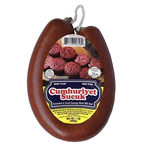 IKBAL Halal Zabiha Beef Sausage, 1 LB (Cumhuriyet Sucuk)