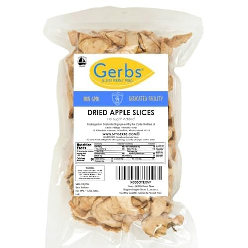 2 LBS. 14 Gerbs Dried New England Apple Slices - No Sugar Added, Unsulfured & Preservative Free - Top Allergy Free