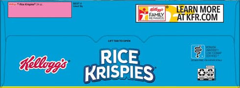 8 24oz (1 Kellogg's Rice Krispies Cold Breakfast Cereal, Vitamins and Minerals, Rice Krispies Treats, Giant Size