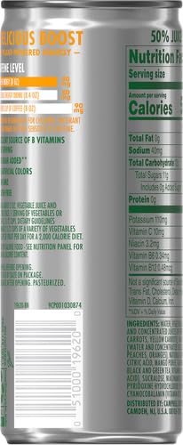 V8 8 oz (Pack 6) +Energy Peach Mango Juice Energy Drink, fl Can