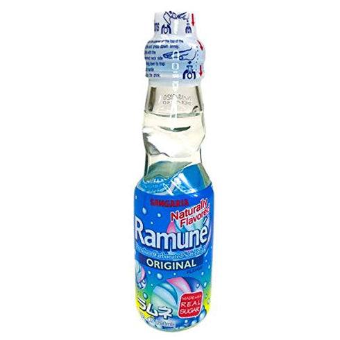 Ramune 6 Japanese Marble Soda Original Flavor, Bottles