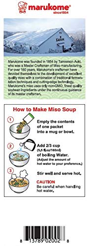 4 packets 1.07 oz Marukome Organic Miso Soup Tofu & Green Onion, Instant Miso Soup, Gluten Free, No Preservatives, USDA