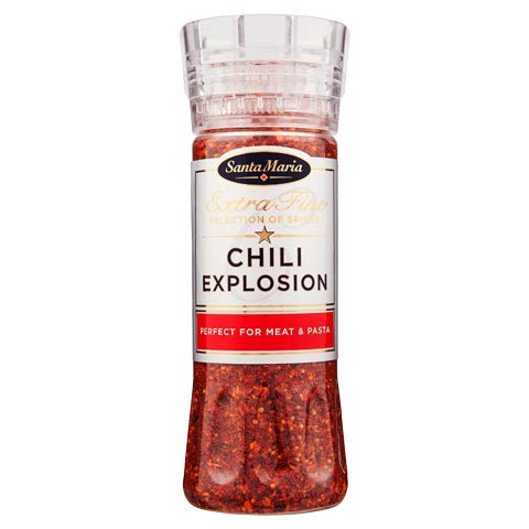 Santa Maria Chili Explosion Spices with Grinder - Best for Meat, Hot or Cold