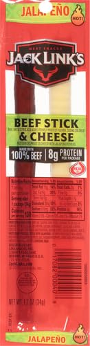 Jalapeno,1.2 (Pack 16) Jack Link's Beef and Cheese Snack, Jalapeno Sizzle, Ounce