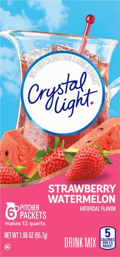 6 Count Packets Crystal Light Sugar-Free Strawberry Watermelon Low Calories Powdered Drink Mix Pitcher