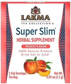 HYLEYS Lakma Super Slim Tea with Peach, 25 Tea Bags