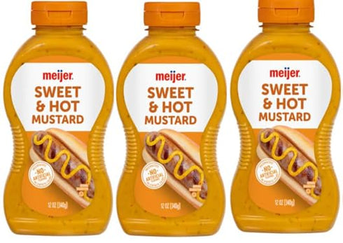 Generic Sweet and Hot Mustard (3 Bottles, 12 oz. each)