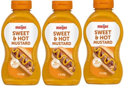 Generic Sweet and Hot Mustard (3 Bottles, 12 oz. each)