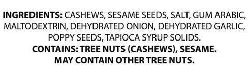 Generic 8.25oz, Southern Grove Everything Seasoned Bagel Flavor Cashews Whole Roasted, Keto Friendly Snack Snacking Low