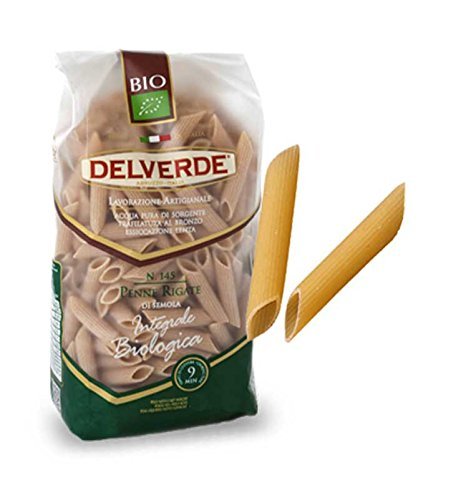 Delverde Organic Whole Grain Pasta - Penne Rigate N.145 - 6 Pack -