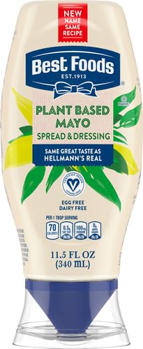 11.5 oz,(Pack 2) Best Foods Plant Based Dressing and Spread Vegan for a Rich,Creamy Plant-Based Alternative to Mayo