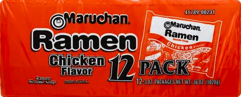 Soup,(Pack 12),3 oz Maruchan Ramen Chicken Flavor Noodle of each