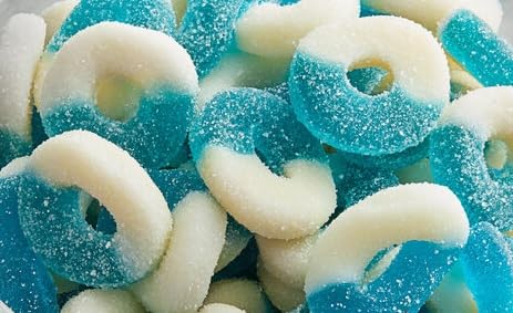 Gummy Gummy (9LB) Bayside Candy Blue Raspberry Rings - Sweet & Sour Candy