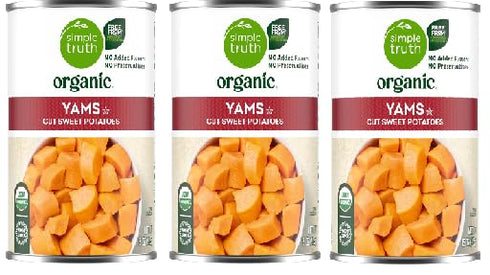 Generic Organic Cut Sweet Potatoes Yams (3 Cans, 15 oz. each)