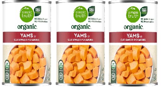 Generic Organic Cut Sweet Potatoes Yams (3 Cans, 15 oz. each)