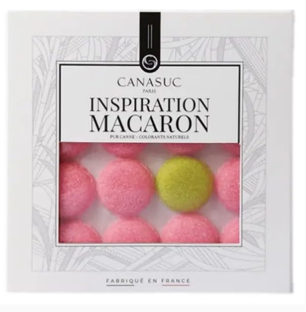 Metr Canasuc Paris, Pastel Macarons Molded Sugars, Assorted Molded Natural Sugar Pieces, 3.2