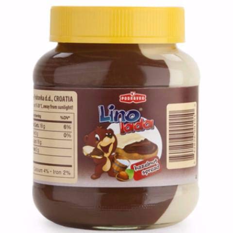 Podravka 12oz (350g) Lino Lada White and Cocoa Hazelnut Spread, Duo