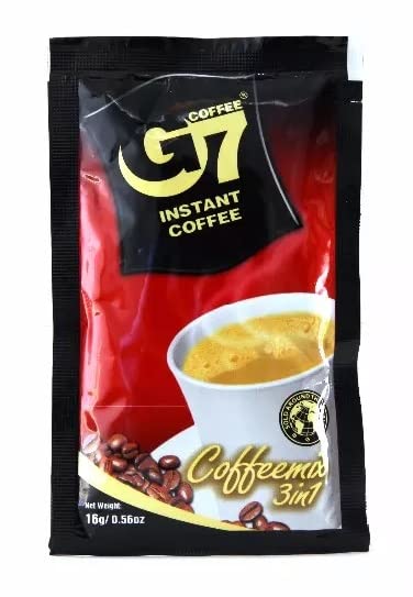 Trung Nguyen G7 3 1 50 Packets (2 Pack) in Instant Coffee Roasted Ground Coffee Blend w/Non-dairy Creamer and Sugar