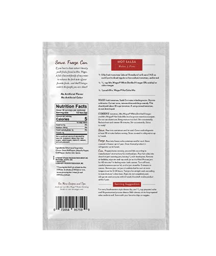 4 oz Packet Pack 12) Mrs. Wages Hot Salsa Canning Mix, Easy-To-Use, Simple Homemade Salsa, Hot Spice Flavoring, Enhance