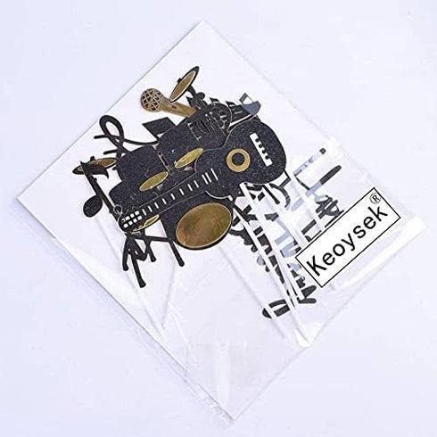 Keoysek Musical Instruments theme cake topper for birthday CupCake Topper Party Decorations Happy Father Birthday