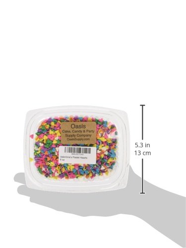 Oasis Supply Edible Confetti, Pastel Hearts, 8 Ounces