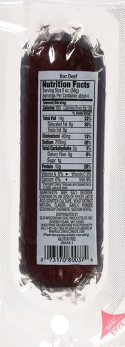 Old Wisconsin Summer 100% 8 (Pack 4) Premium Sausage, Natural Meat, Charcuterie, Ready to Eat, High Protein, Low Carb