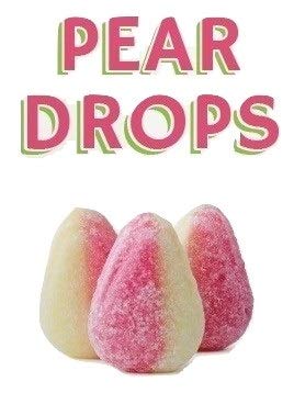 Original Bonds London Pear Drops Bag - Sugar Coated Pear Flavored Boiled Sweets, Classic Sweetshop Favorite from the UK