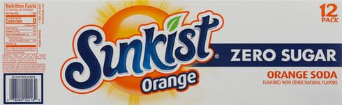 12 oz. 12 Pack Pack 2 Sunkist Zero Sugar Orange Soda | fl. Cans | |