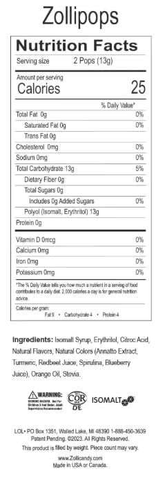 5.2 Zolli, Lollipops Xylitol Variety, Ounce