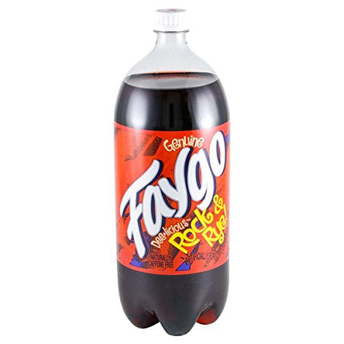 Faygo 2 Rock N' Rye Soda Pop, Liter Plastic Bottle