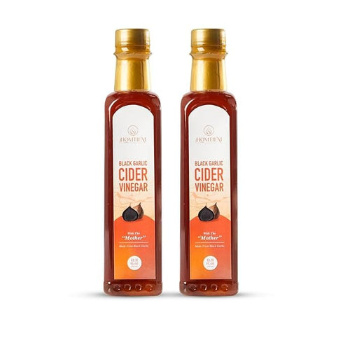 Homtiem Black Garlic Cider Vinegar Naturally Fermented Made with Black Garlic and
