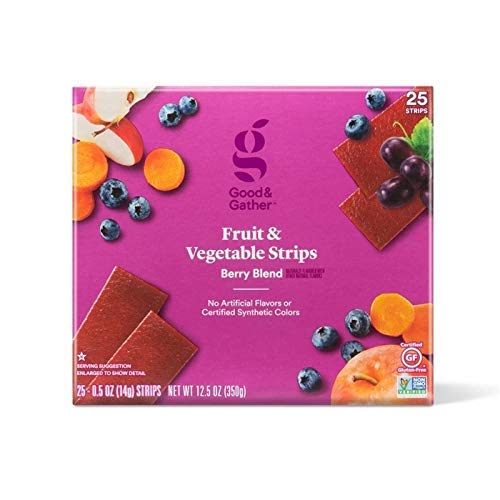 Good and Gathe Fruit and Vegetable Strips Berry Blend Leathers Healthy Snack Made with Real