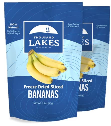 Thousand Lakes Freeze Dried Fruit - Sliced Bananas 2-pack 3.2 ounces (6.4