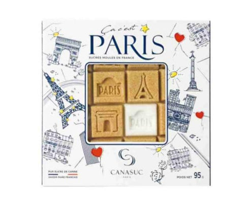 Canasuc 32 3.35 Oz Paris, C'est Paris! Pur Sucre de Canne,"Window Gift Box" of Assorted French Molded Natural Sugar