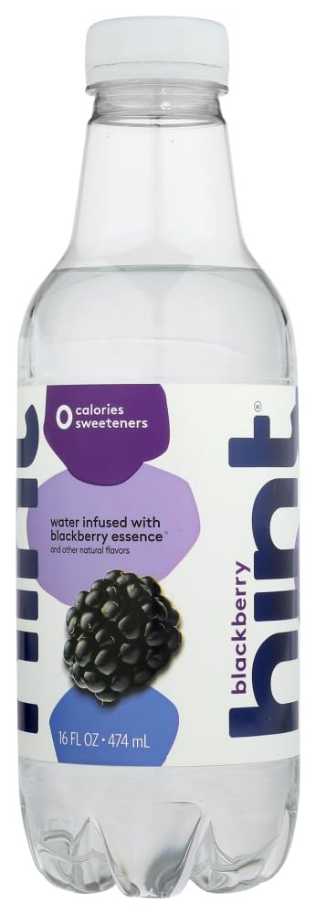 16 (Pack 6) Hint Unsweetened Essence Water, Ounce Bottles of (Blackberry)