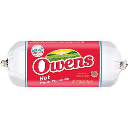 Owens Hot Pork Sausage 16 Oz (4 Pack)