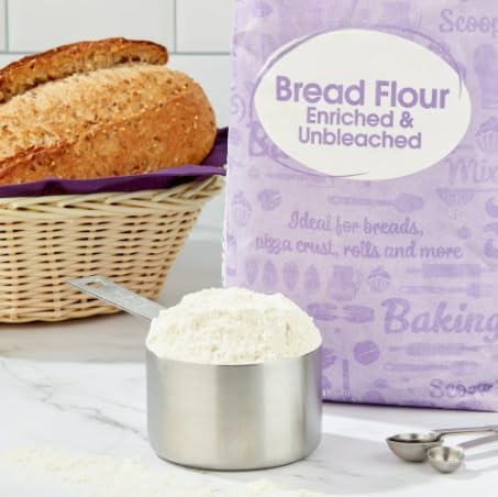 Generic 5 lb Premium Unbleached Enriched Bread Flour Bag, High-Protein Perfect for Artisan Breads, Pizza Dough