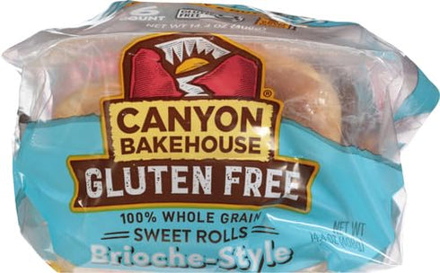 Canyon Bakehouse 6 Count Brioche-Style Sweet Rolls, Gluten Free Brioche Dinner Rolls, Fresh