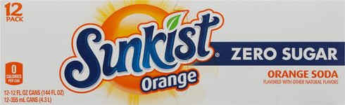 12 oz. 12 Pack Pack 2 Sunkist Zero Sugar Orange Soda | fl. Cans | |