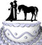Meijiafei Bride and Groom Cowboy and Cowgirl Wedding Cake Topper with Horse