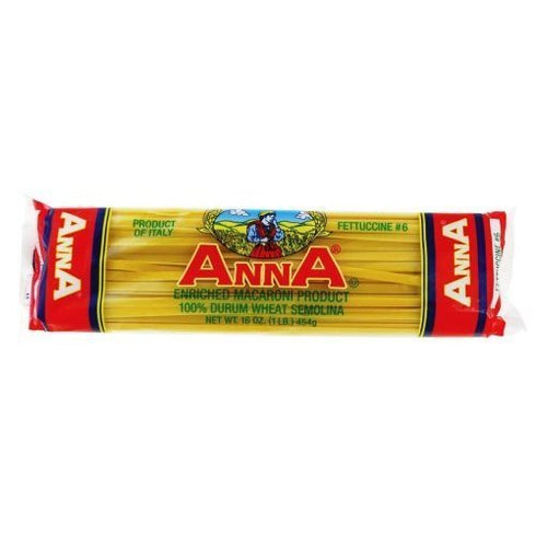 ANNA - Italian Fettuccine Pasta No. 6, (6)- 16 oz. Pkgs.