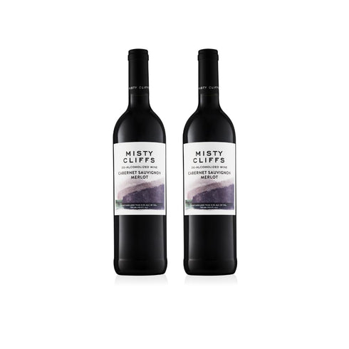 Misty Cliffs Premium Non-Alcoholic Cabernet Sauvignon Merlot Wine (2 Pack)